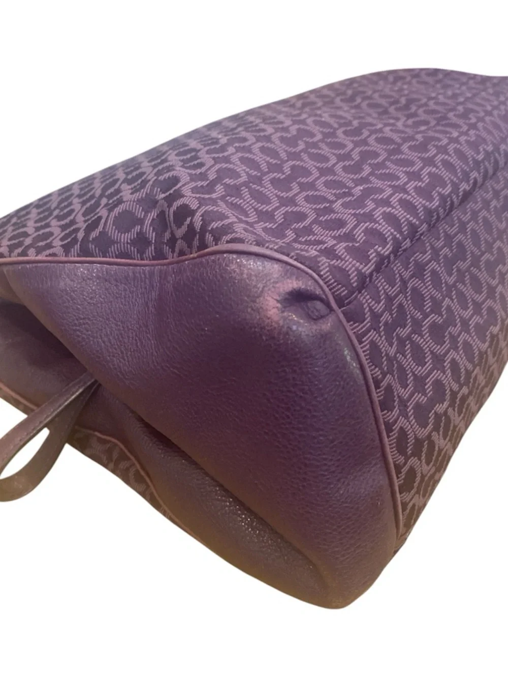 Coach Purple Madison Phoebe Signature Needlepoint Jacquard  & Leather Op Art Bag - Picture 4 of 12